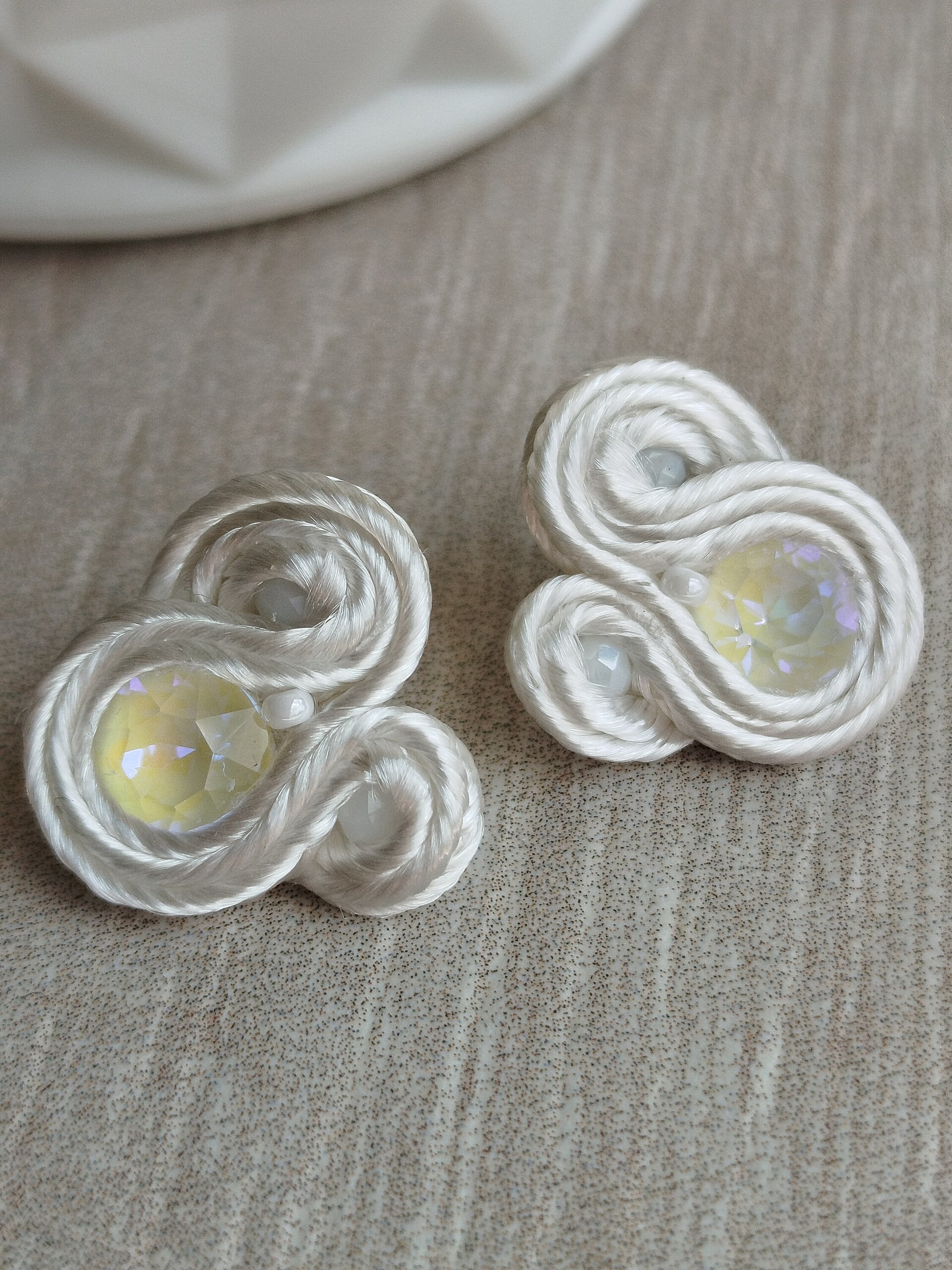 PENDIENTES SOUTACHE ISABELA BLANCO - 3
