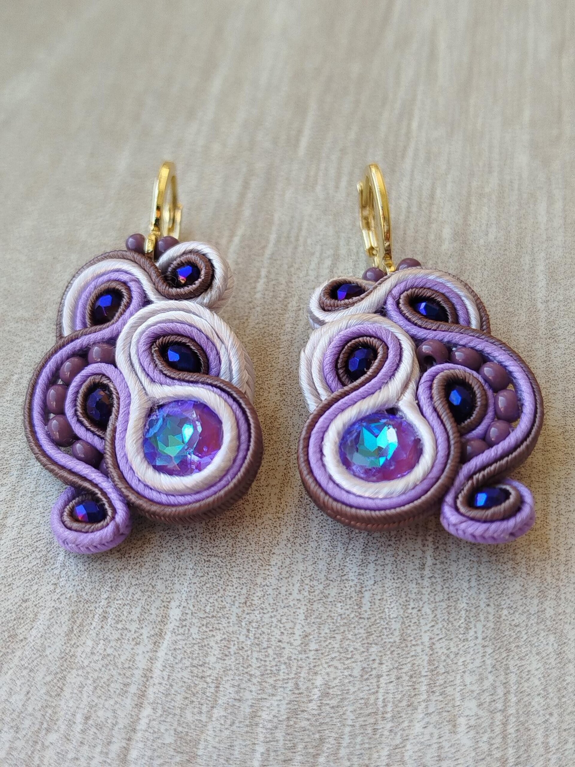 PENDIENTES SOUTACHE AISHA MORADO - 3
