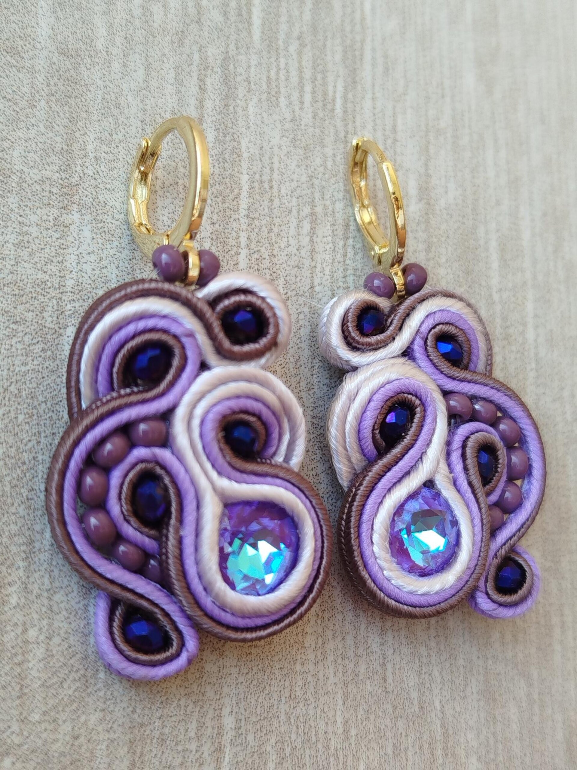 PENDIENTES SOUTACHE AISHA MORADO - 2