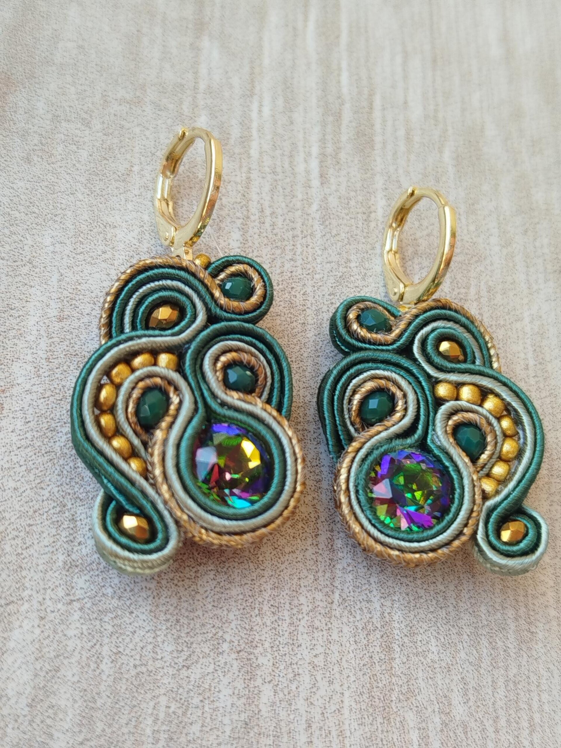 PENDIENTES SOUTACHE AISHA VERDE - 2