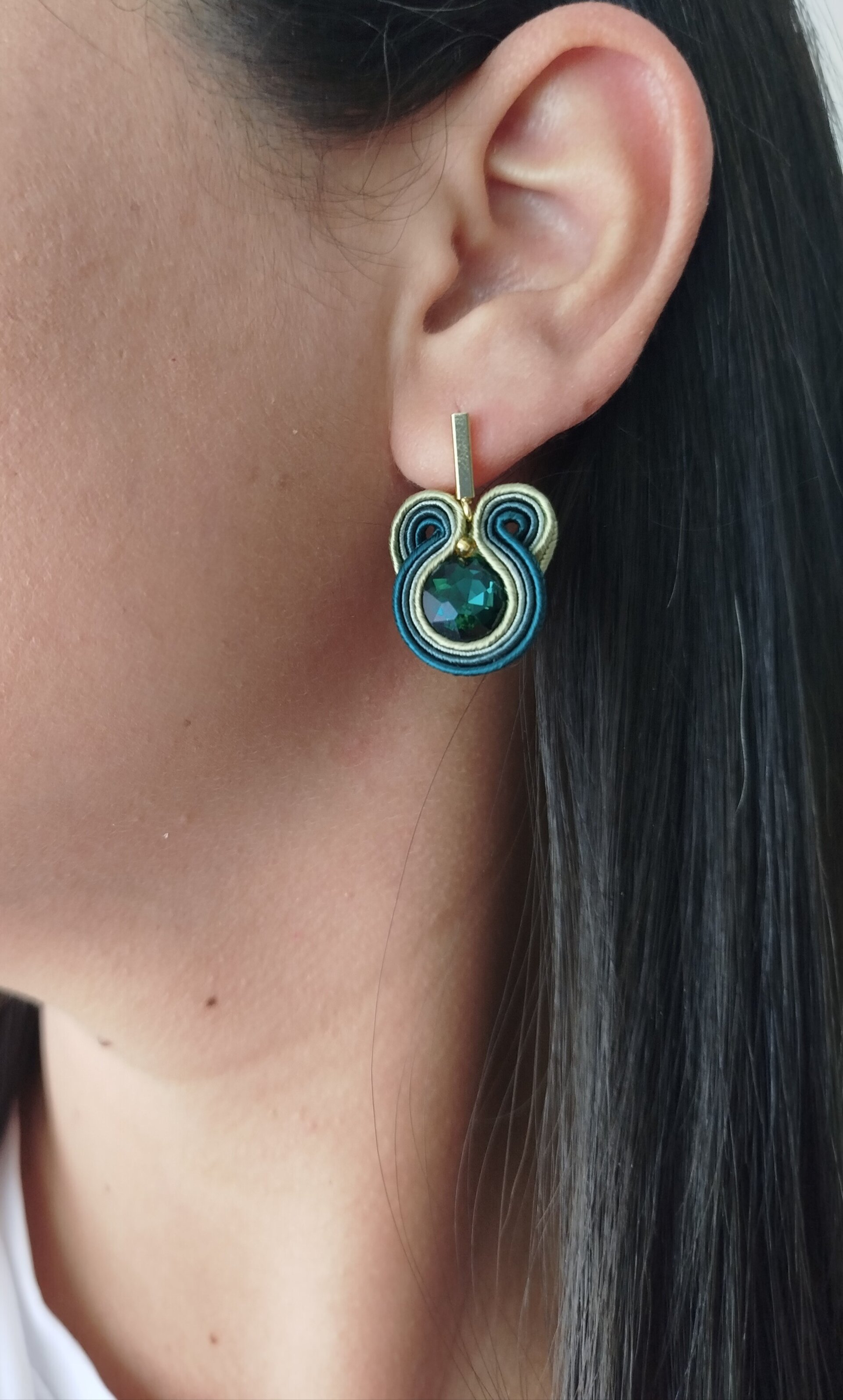 PENDIENTES SOUTACHE AURORA VERDE - 3
