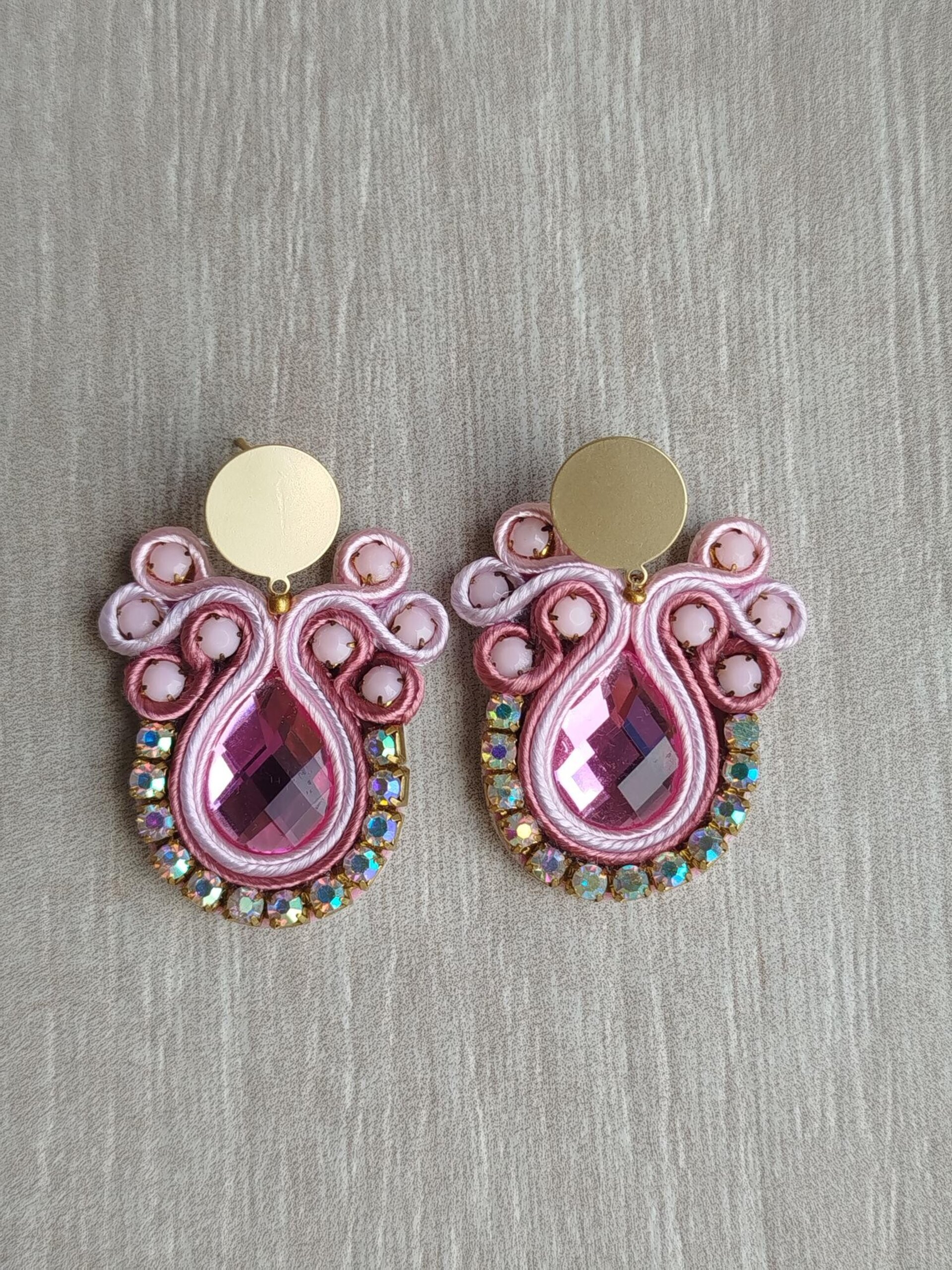 PENDIENTES  SOUTACHE ANGELA ROSA - 2