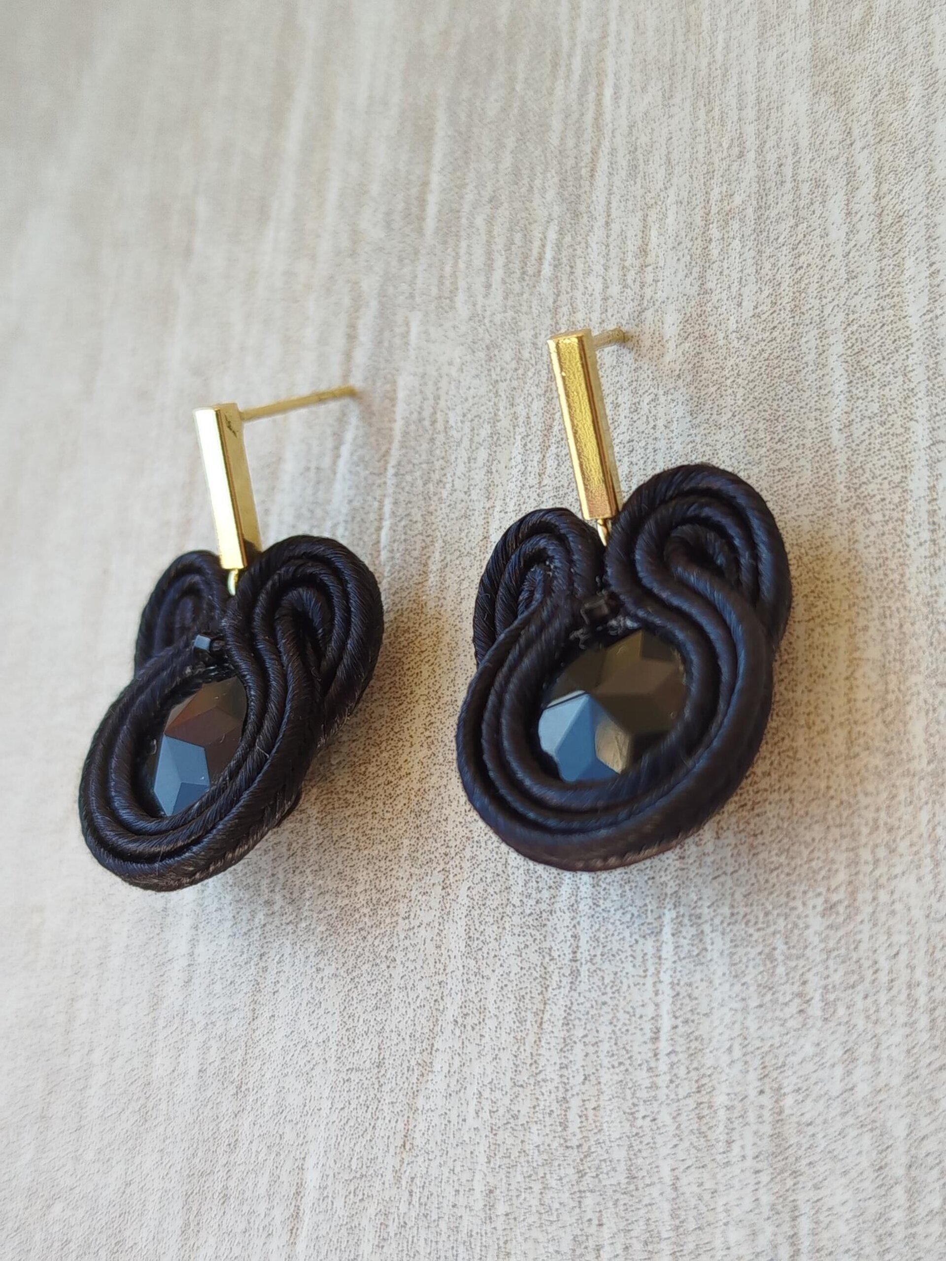 PENDIENTES SOUTACHE AURORA NEGRO - 3
