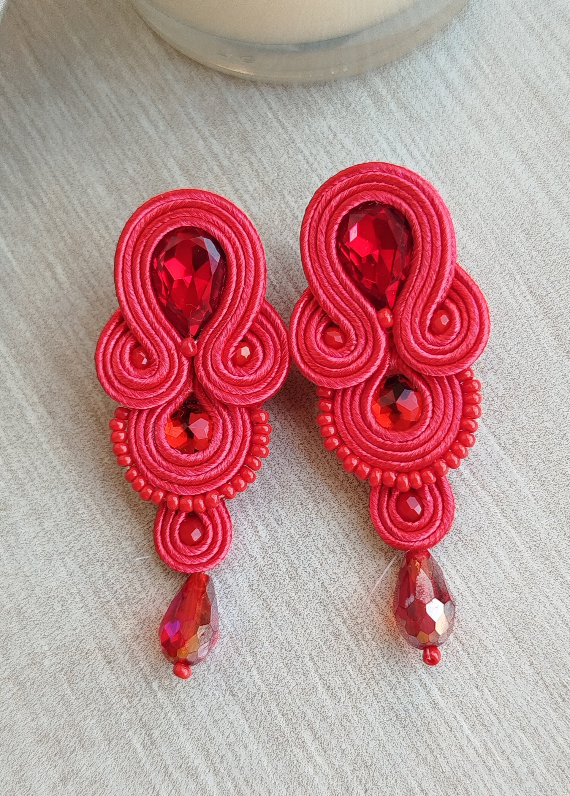 PENDIENTES SOUTACHE EVA ROJO - 3