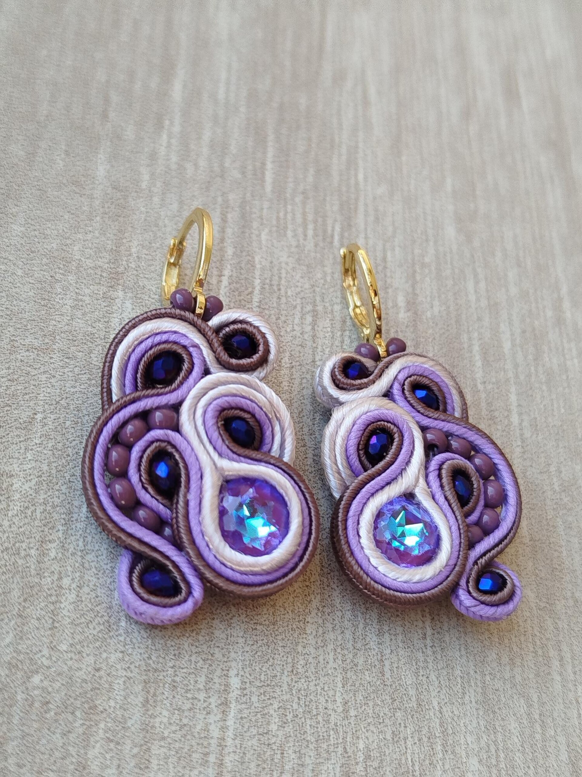 PENDIENTES SOUTACHE AISHA MORADO - 4