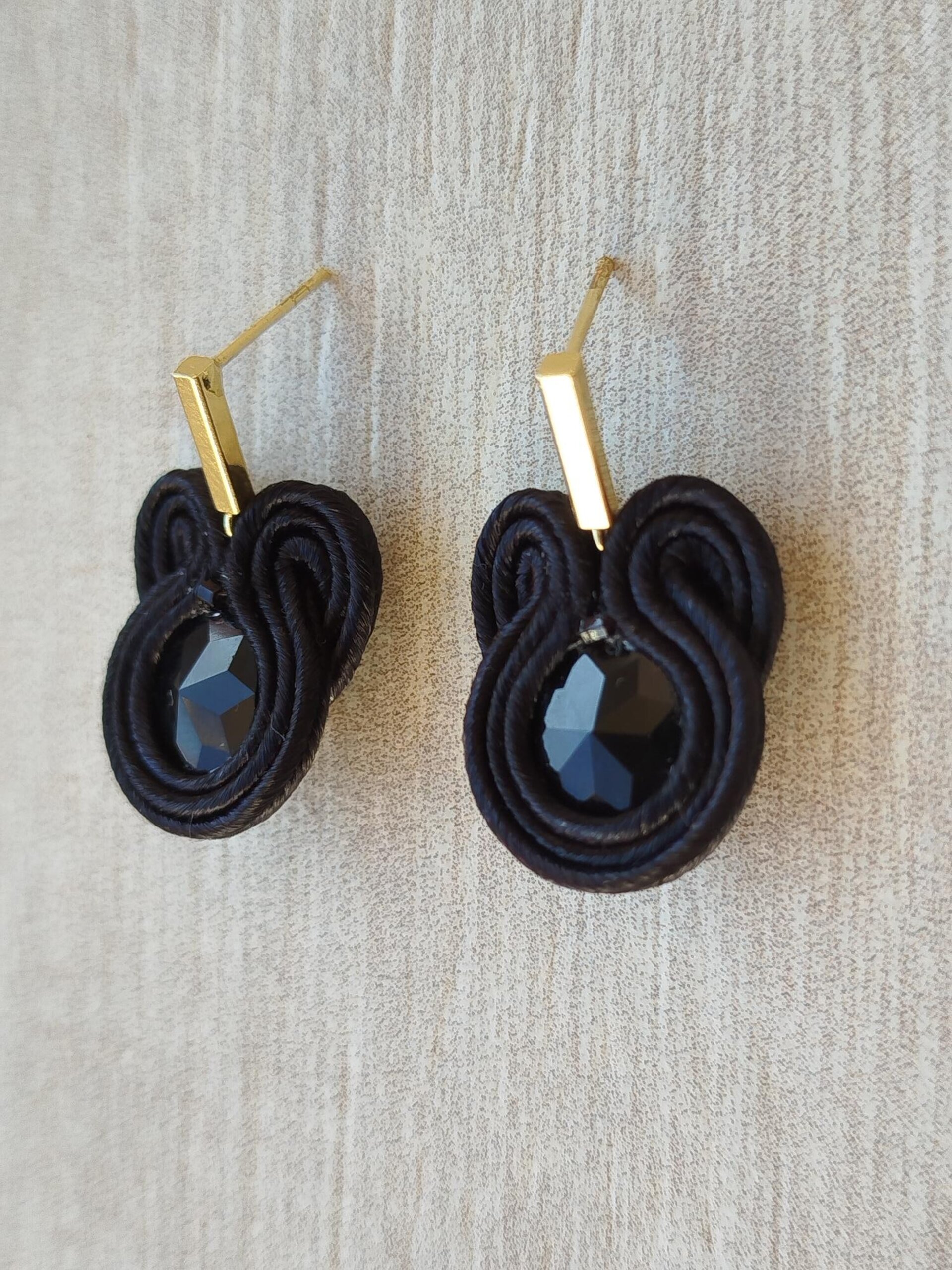 PENDIENTES SOUTACHE AURORA NEGRO - 2