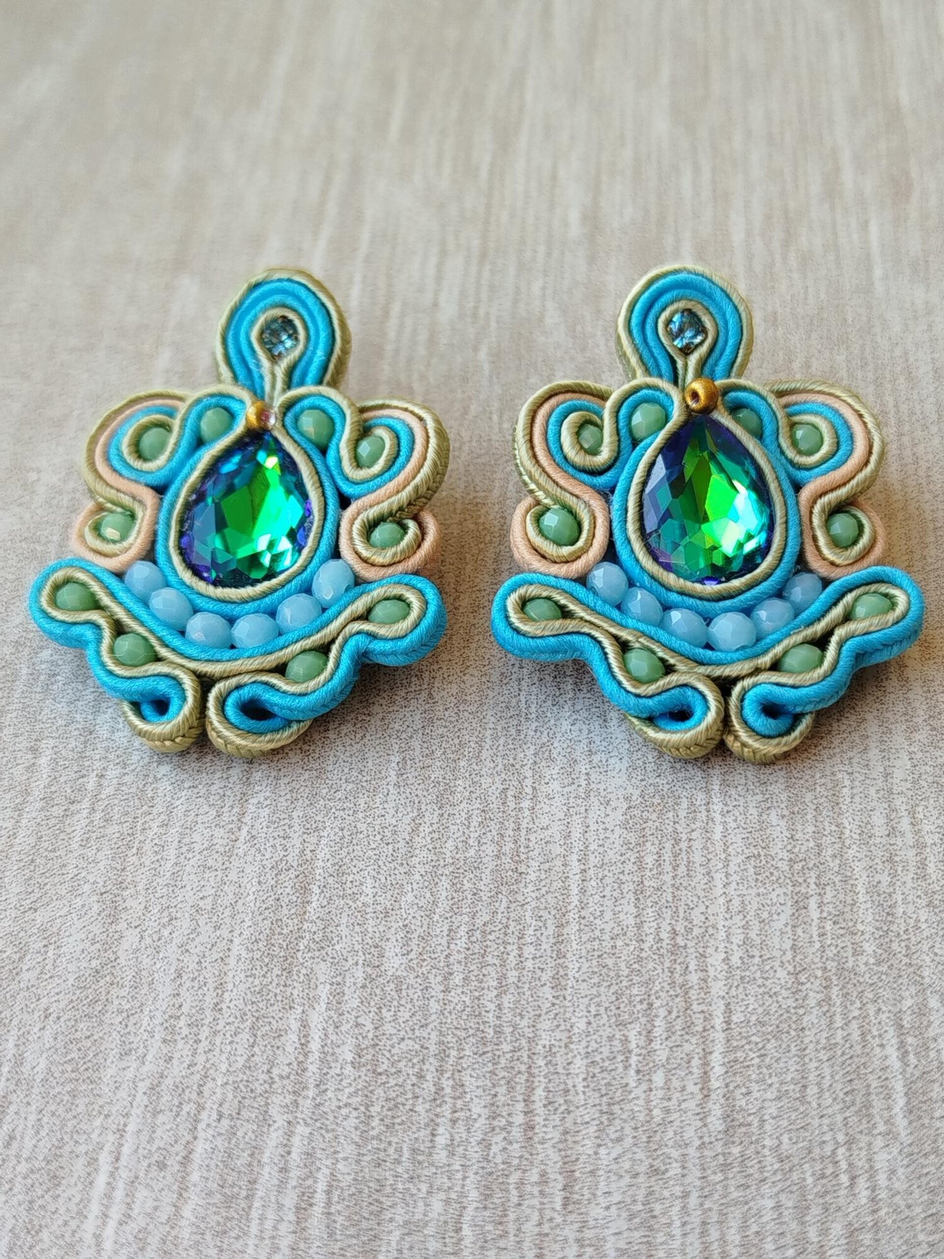 PENDIENTES SOUTACHE CALA AZUL - 4