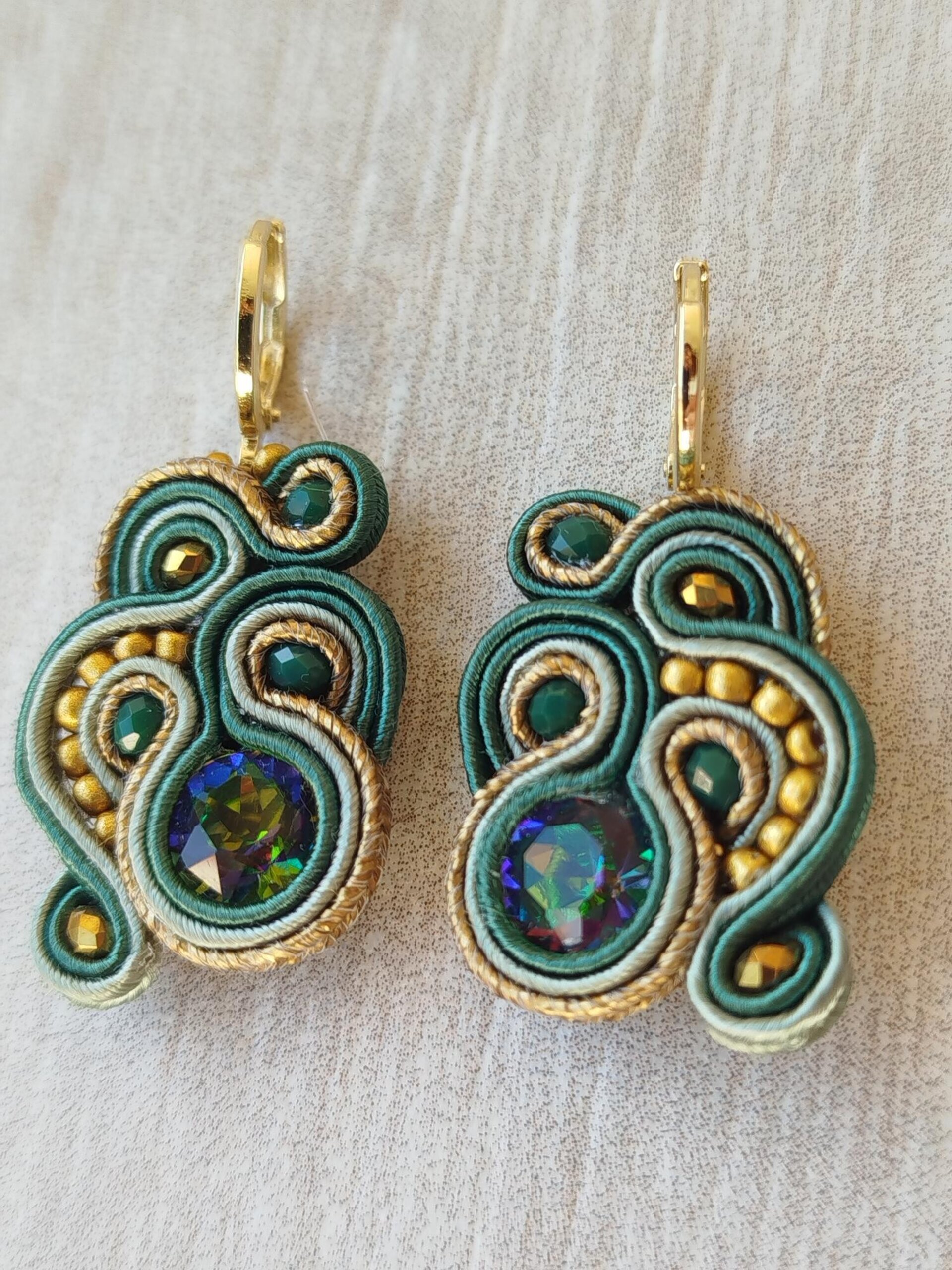 PENDIENTES SOUTACHE AISHA VERDE - 3