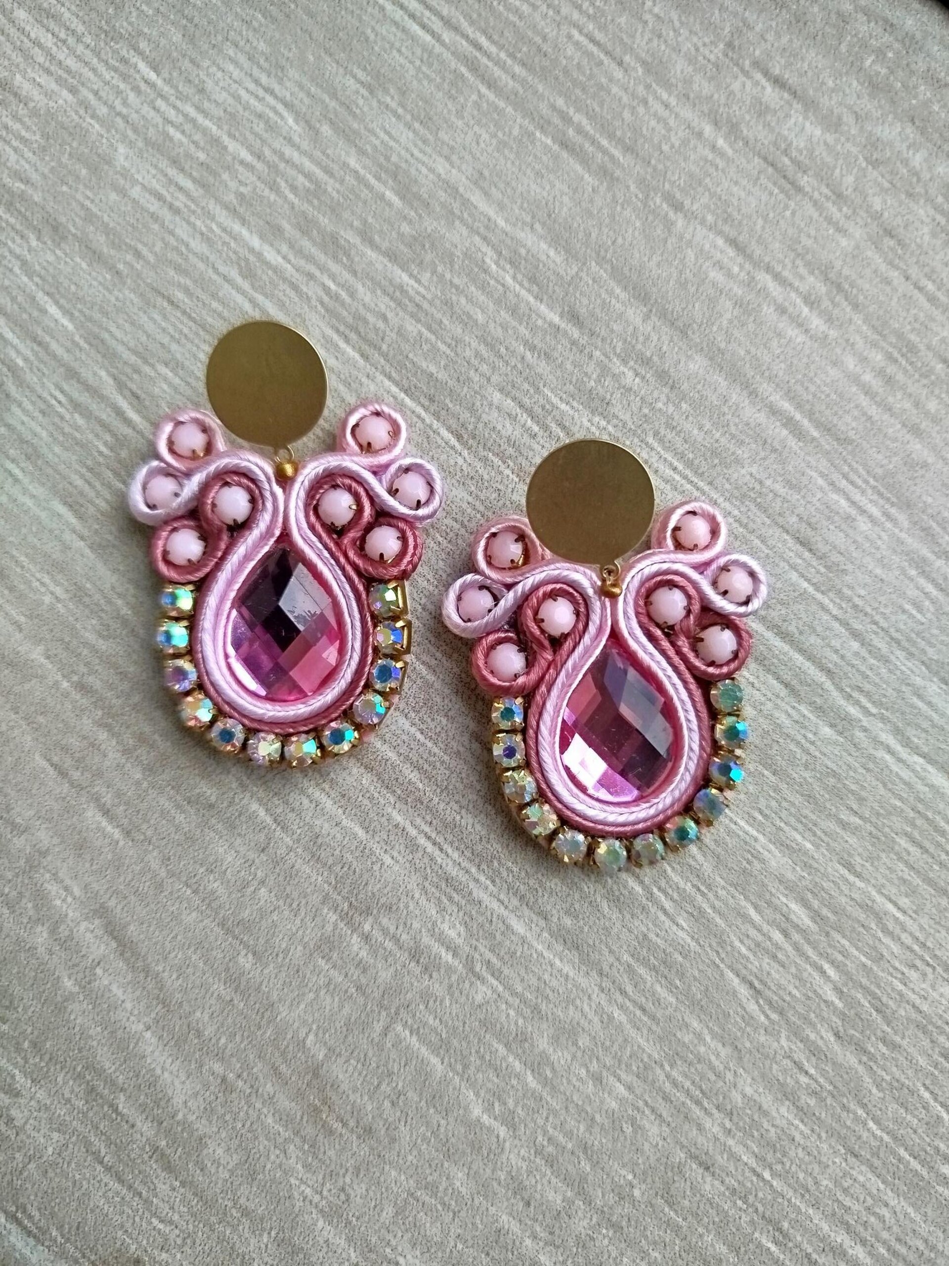 PENDIENTES  SOUTACHE ANGELA ROSA - 4