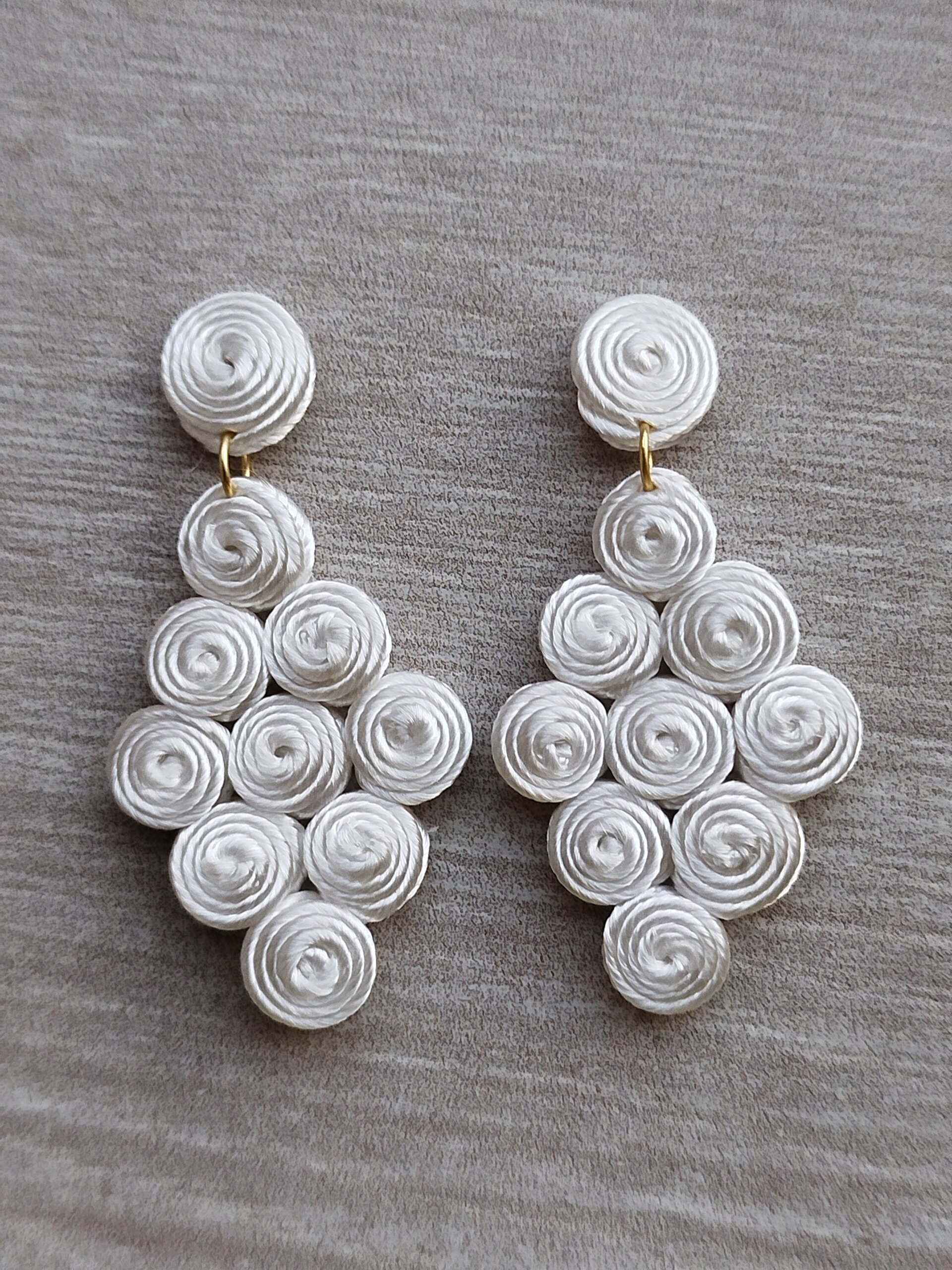 PENDIENTES SOUTACHE LUNA BLANCO - 3