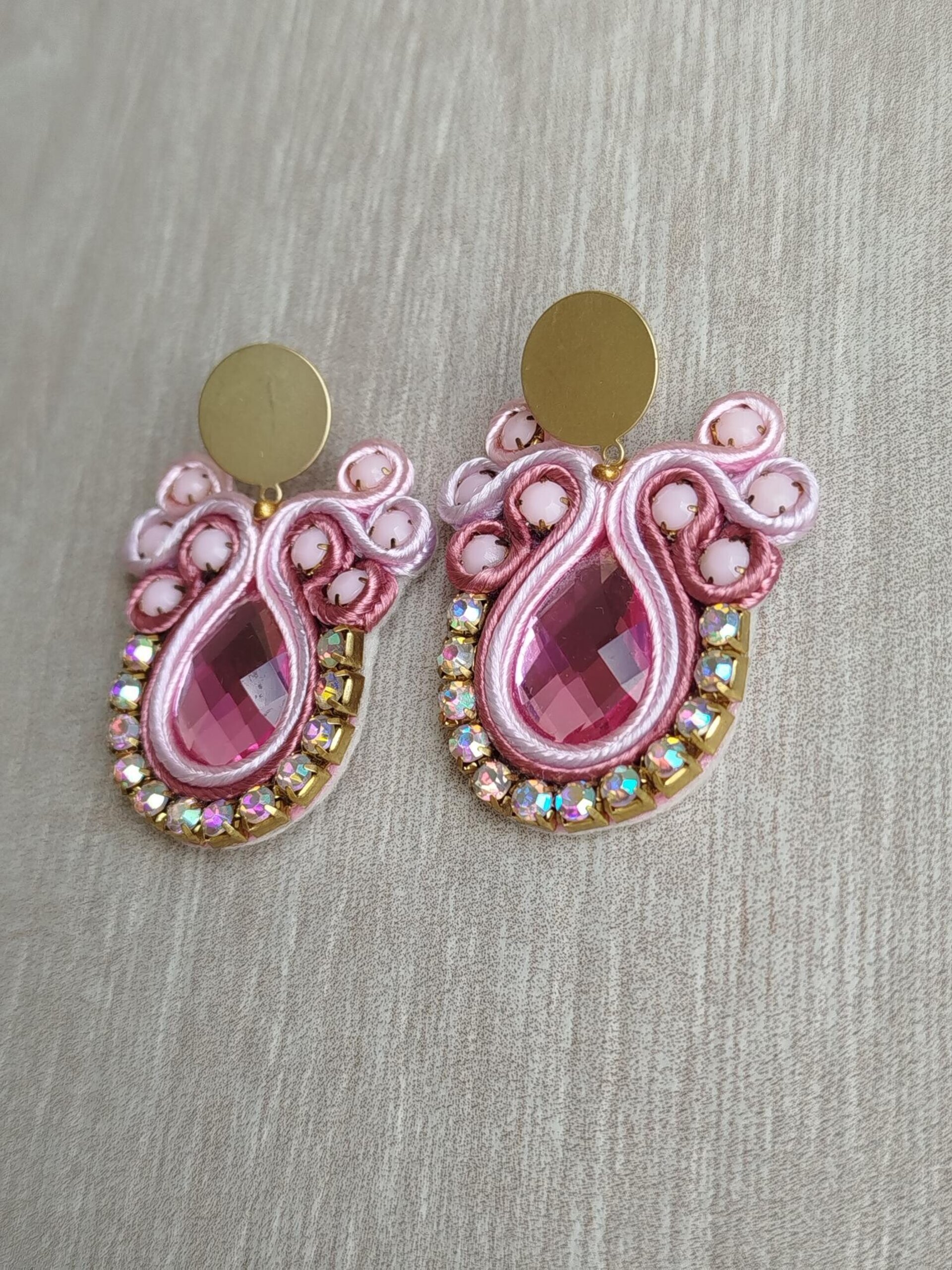 PENDIENTES  SOUTACHE ANGELA ROSA - 3